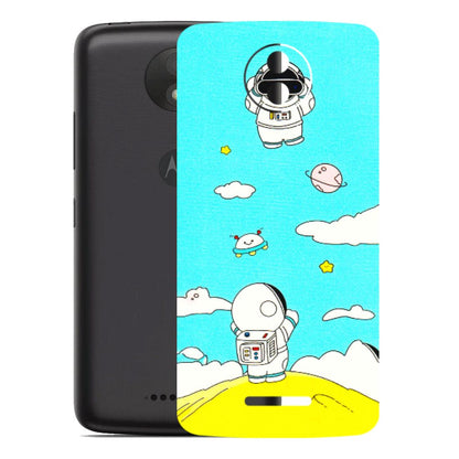 Motorola Phone Skins (All Models) - Blue Skies Astro Float - 3D Embossed Finish (L-230) Motorola Moto C Plus