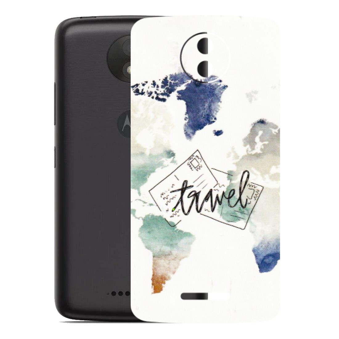 Motorola Phone Skins (All Models) - Travel The World - 3D Embossed Finish (L-232) Motorola Moto C Plus
