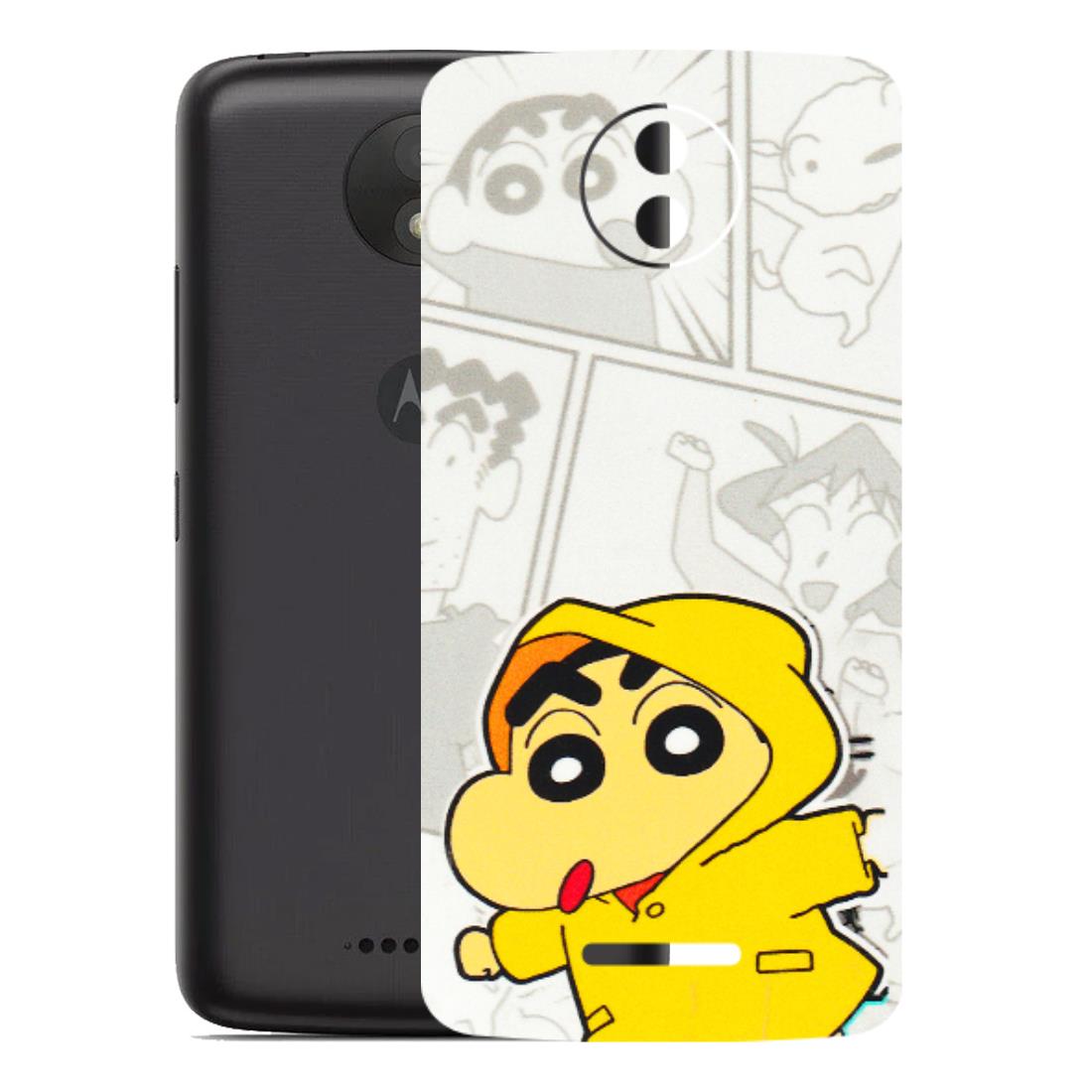 Motorola Phone Skins (All Models) - Yellow Shinchan Comic - 3D Embossed Finish (L-246) Motorola Moto C Plus