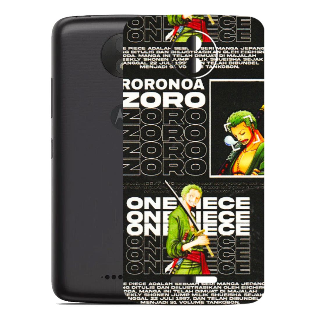 Motorola Phone Skins (All Models) - One Piece Zoro - 3D Embossed Finish (L-250) Motorola Moto C Plus