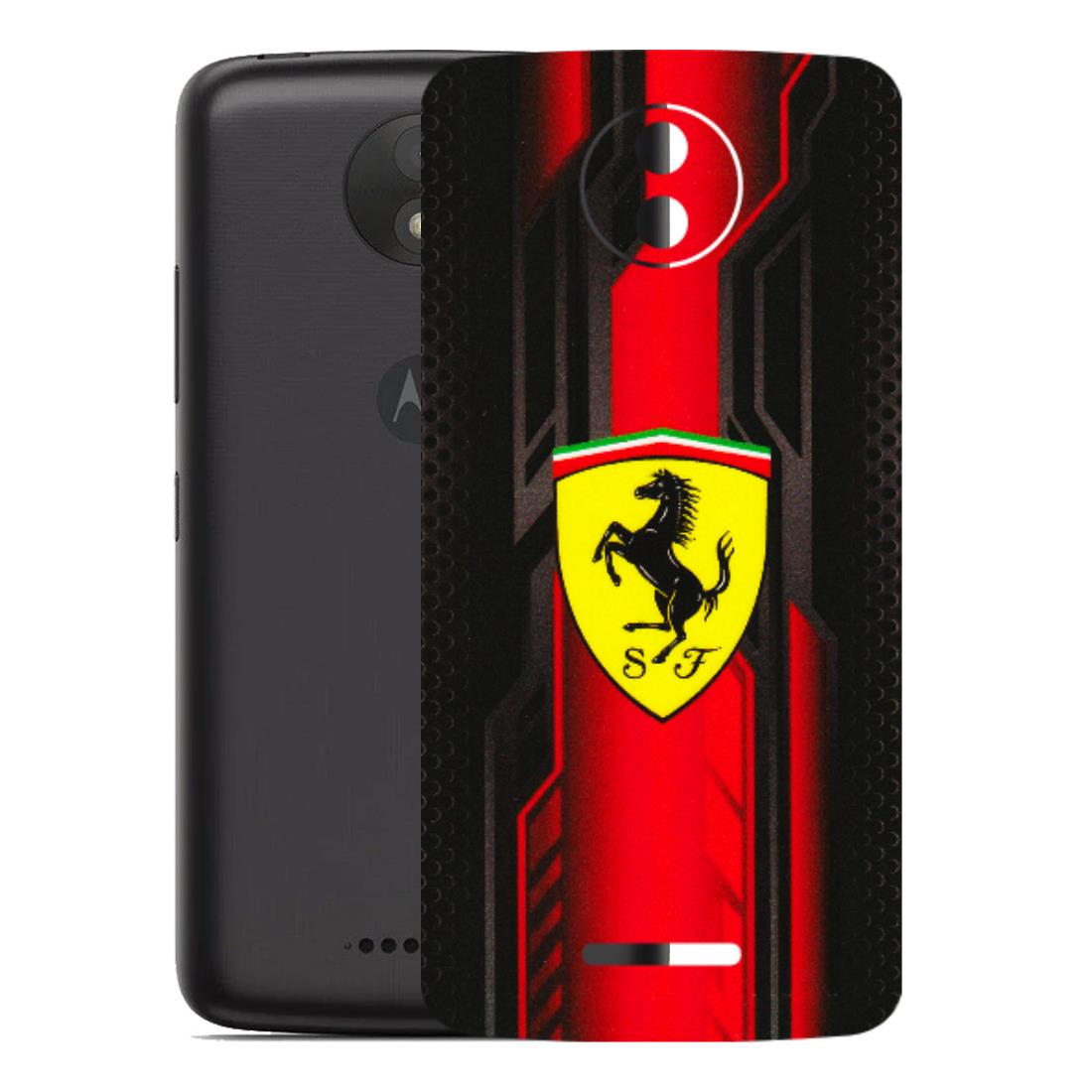 Motorola Phone Skins (All Models) - Black Ferrari Logo - 3D Embossed Finish (L-253) Motorola Moto C Plus