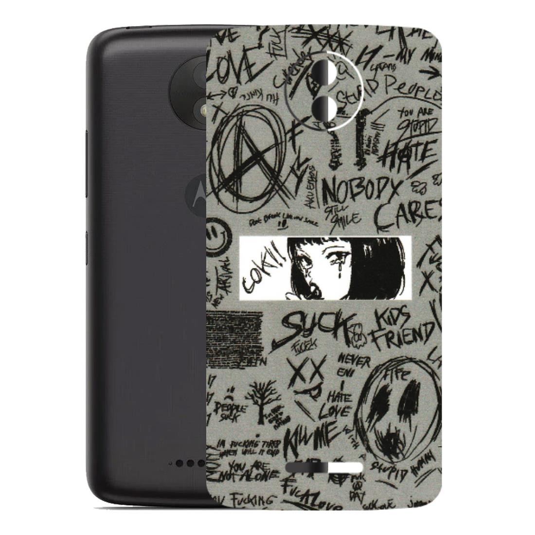 Motorola Phone Skins (All Models) - Never Have Love Anime - 3D Embossed Finish (L-260) Motorola Moto C Plus