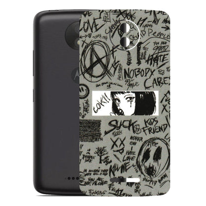 Motorola Phone Skins (All Models) - Never Have Love Anime - 3D Embossed Finish (L-260) Motorola Moto C Plus