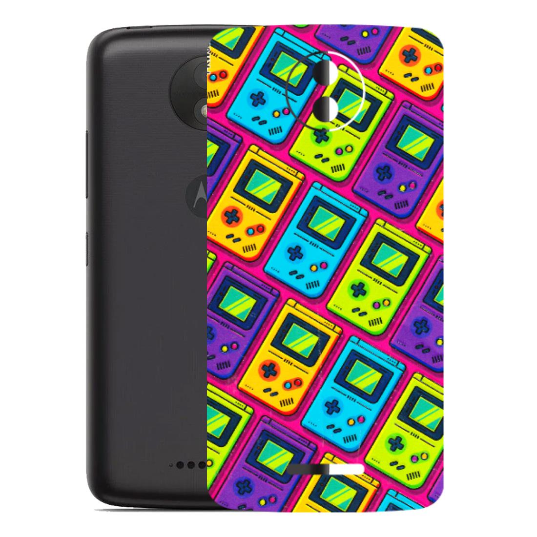 Motorola Phone Skins (All Models) - Gameboy Colourful - 3D Embossed Finish (L-266) Motorola Moto C Plus