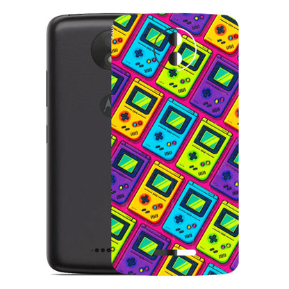 Motorola Phone Skins (All Models) - Gameboy Colourful - 3D Embossed Finish (L-266) Motorola Moto C Plus