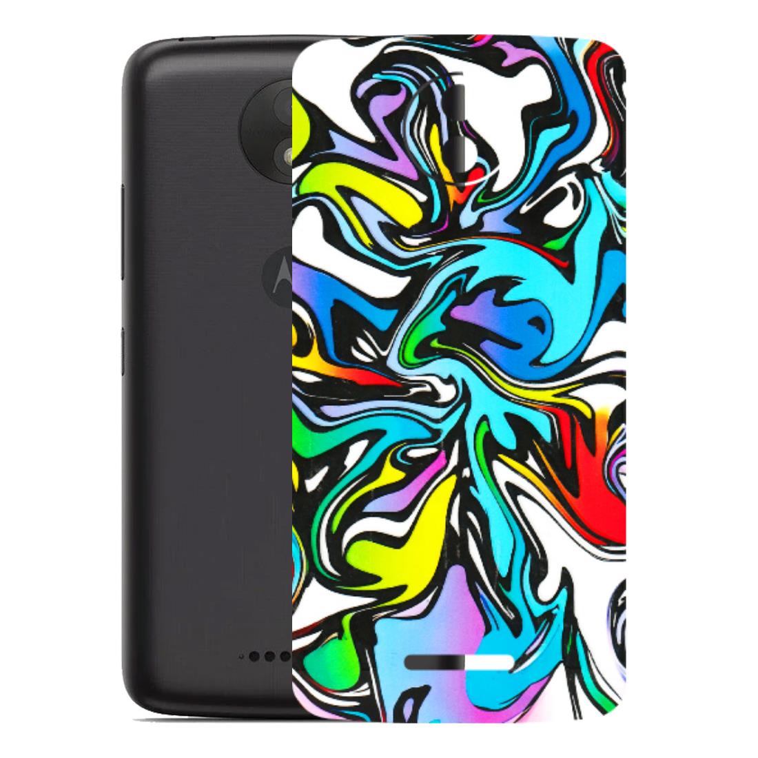 Motorola Phone Skins (All Models) - Abstract Colour Paints - 3D Embossed Finish (L-271) Motorola Moto C Plus