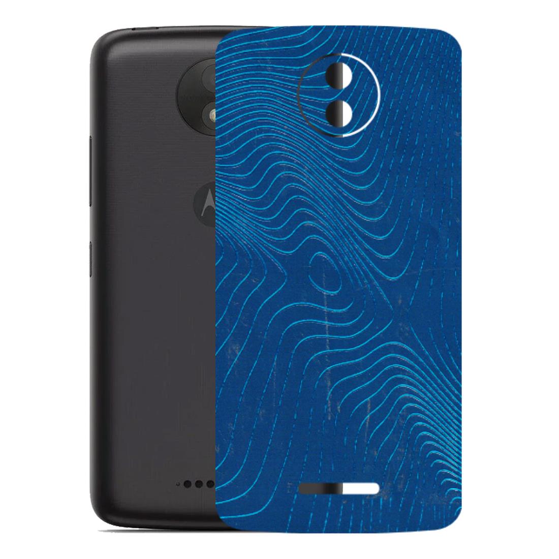 Motorola Phone Skins (All Models) - Abstract Blue Line Map - 3D Embossed Finish (L-272) Motorola Moto C Plus