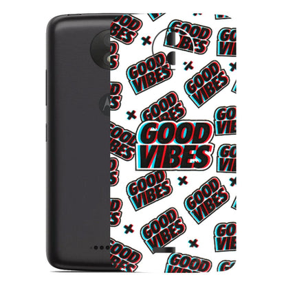 Motorola Phone Skins (All Models) - Good Vibes - 3D Embossed Finish (L-282) Motorola Moto C Plus
