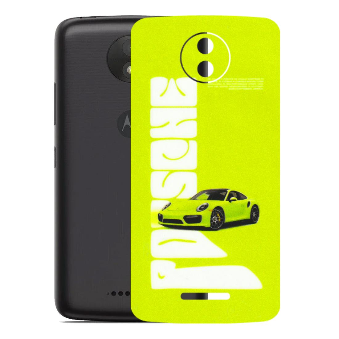 Motorola Phone Skins (All Models) - Lime Green Porche - 3D Embossed Finish (L-30) Motorola Moto C Plus