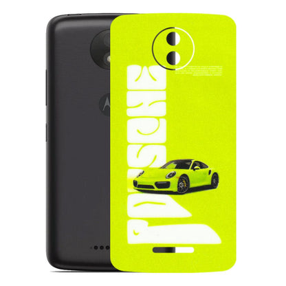 Motorola Phone Skins (All Models) - Lime Green Porche - 3D Embossed Finish (L-30) Motorola Moto C Plus