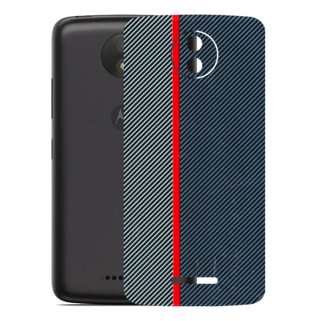 Motorola Phone Skins (All Models) - Blue Sober Lines - 3D Embossed Finish (L-305) Motorola Moto C Plus