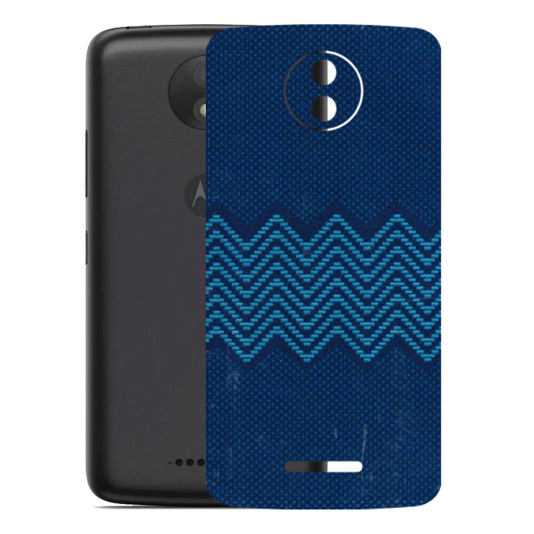Motorola Phone Skins (All Models) - Blue Sober Waves - 3D Embossed Finish (L-306) Motorola Moto C Plus