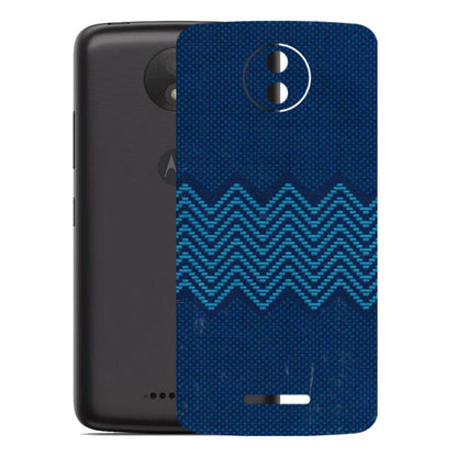 Motorola Phone Skins (All Models) - Blue Sober Waves - 3D Embossed Finish (L-306) Motorola Moto C Plus