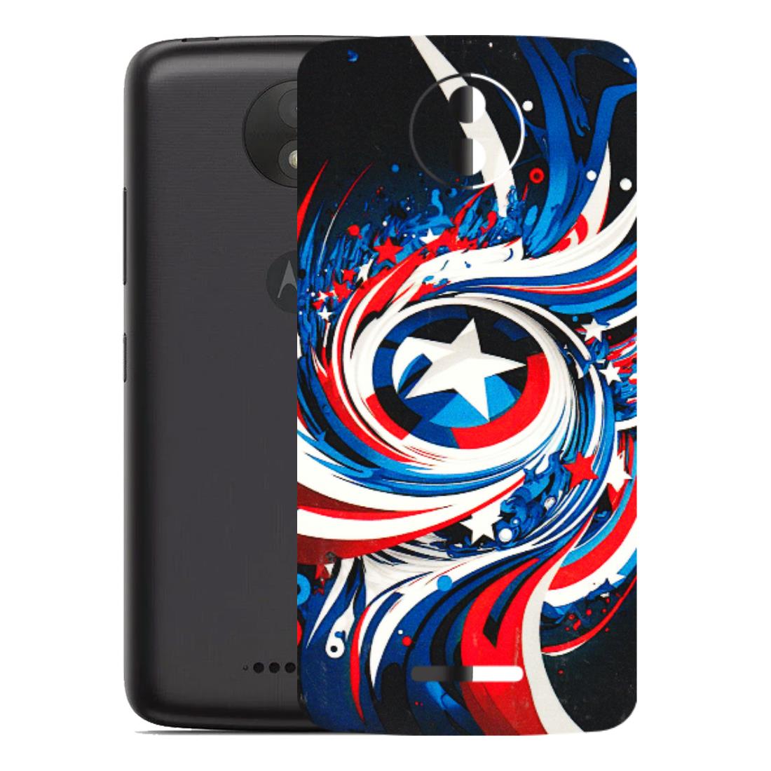 Motorola Phone Skins (All Models) - Captain America Logo - 3D Embossed Finish (L-307) Motorola Moto C Plus