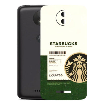 Motorola Phone Skins (All Models) - Starbucks Barcode - 3D Embossed Finish (L-308) Motorola Moto C Plus