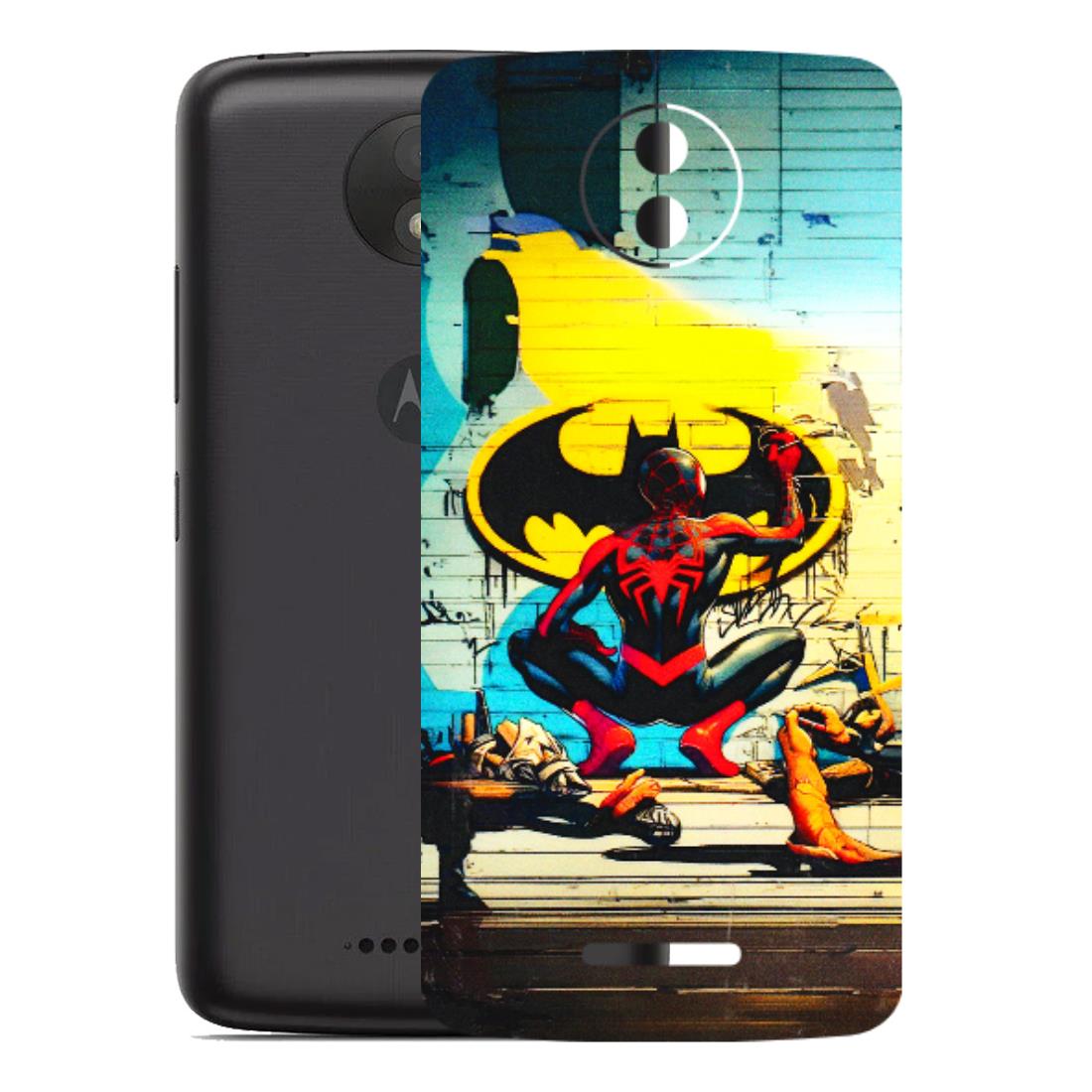 Motorola Phone Skins (All Models) - New Spiderman Bat Logo - 3D Embossed Finish (L-309) Motorola Moto C Plus