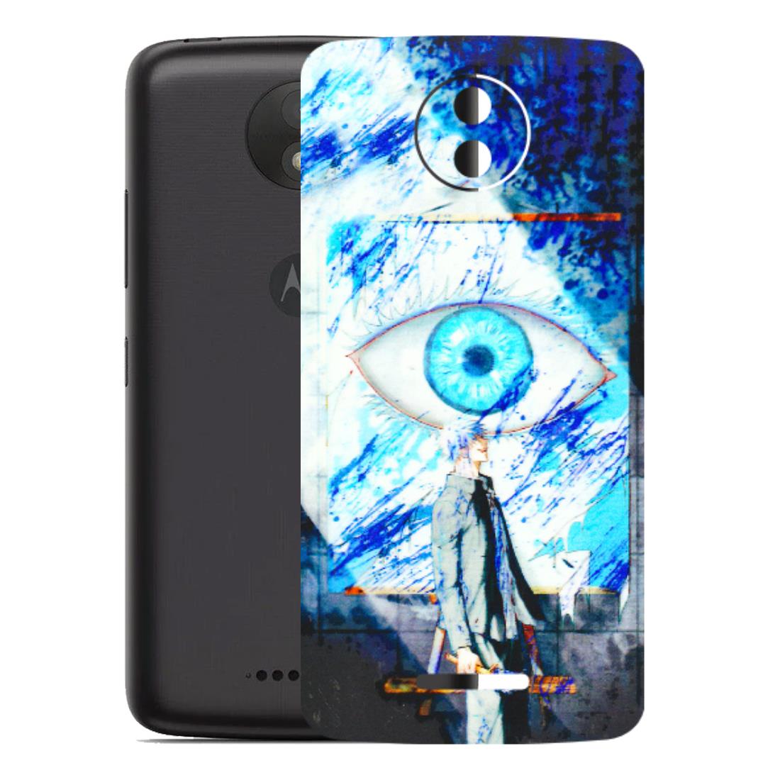 Motorola Phone Skins (All Models) - Anime Sea Blue Eye - 3D Embossed Finish (L-318) Motorola Moto C Plus