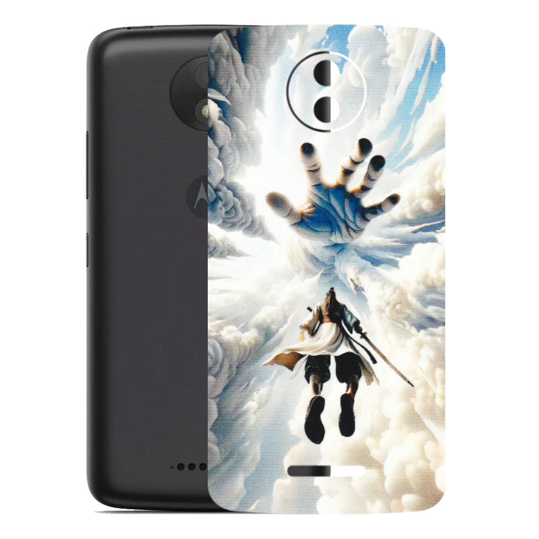 Motorola Phone Skins (All Models) - Big Hand With Monkey King - 3D Embossed Finish (L-323) Motorola Moto C Plus