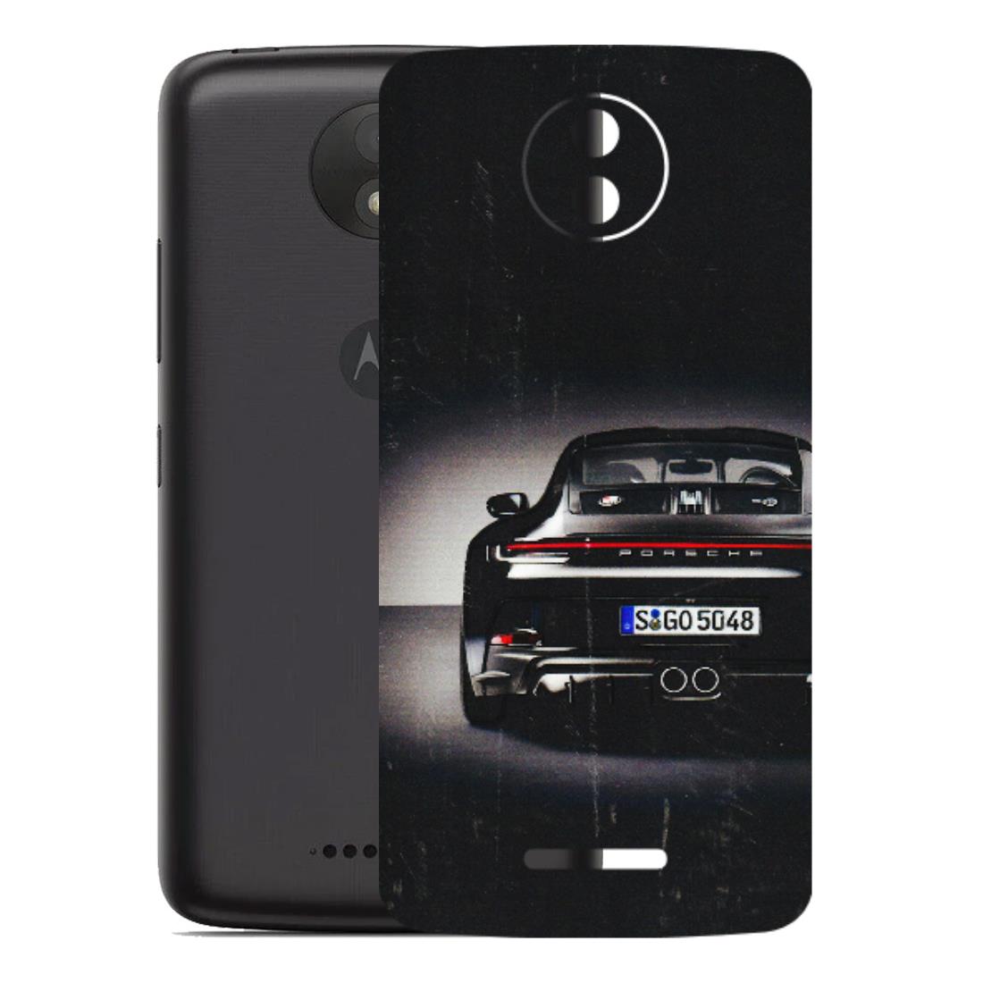 Motorola Phone Skins (All Models) - New Black Porsche GT3 - 3D Embossed Finish (L-327) Motorola Moto C Plus