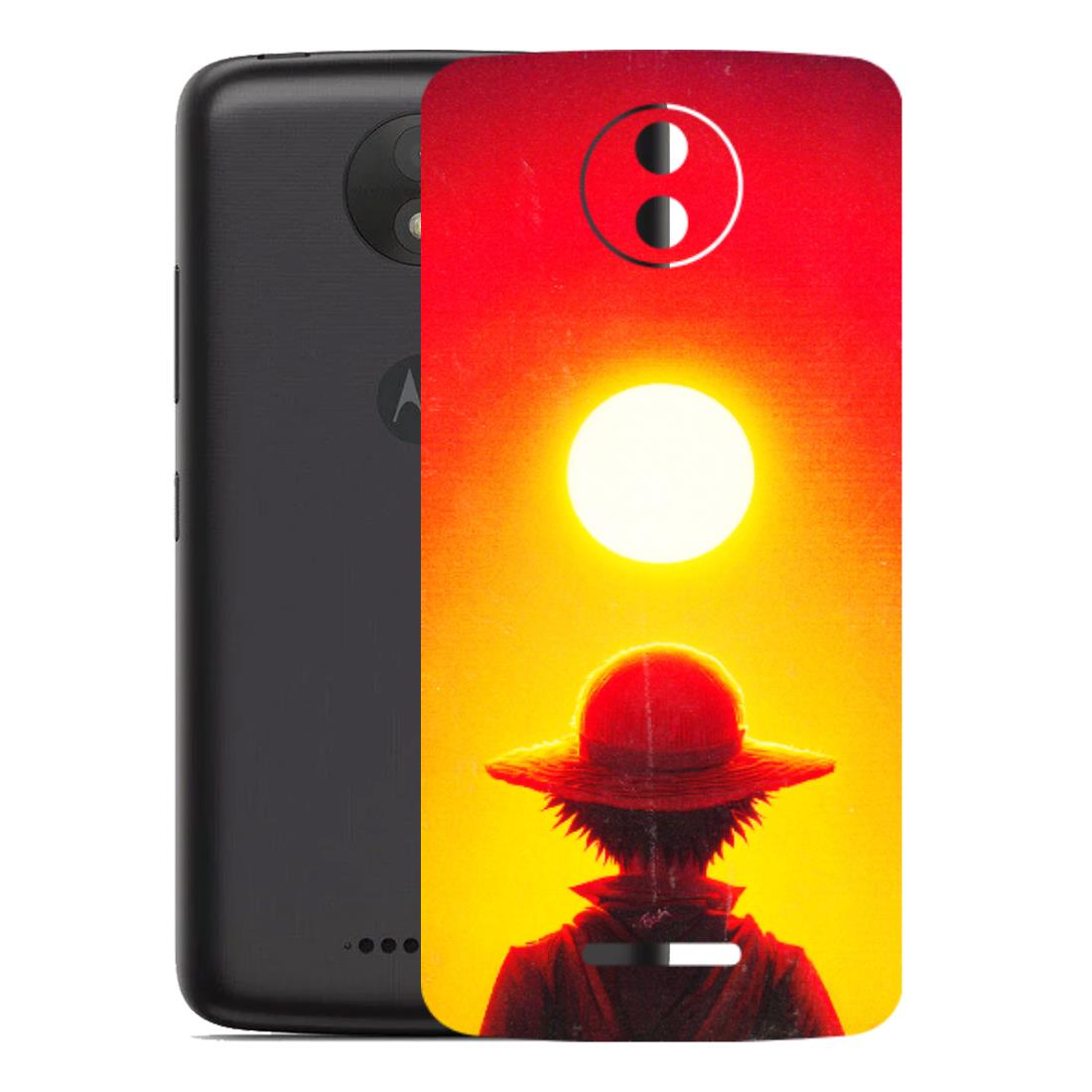 Motorola Phone Skins (All Models) - Cool Sunset With Monkey D.Luffy Anime - 3D Embossed Finish (L-329) Motorola Moto C Plus