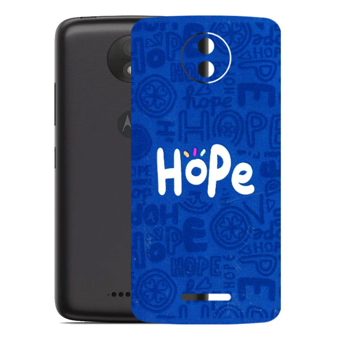 Motorola Phone Skins (All Models) - Hope Doodles Blue - 3D Embossed Finish (L-43) Motorola Moto C Plus
