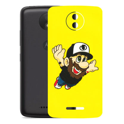 Motorola Phone Skins (All Models) - Flying Beardo - 3D Embossed Finish (L-60) Motorola Moto C Plus