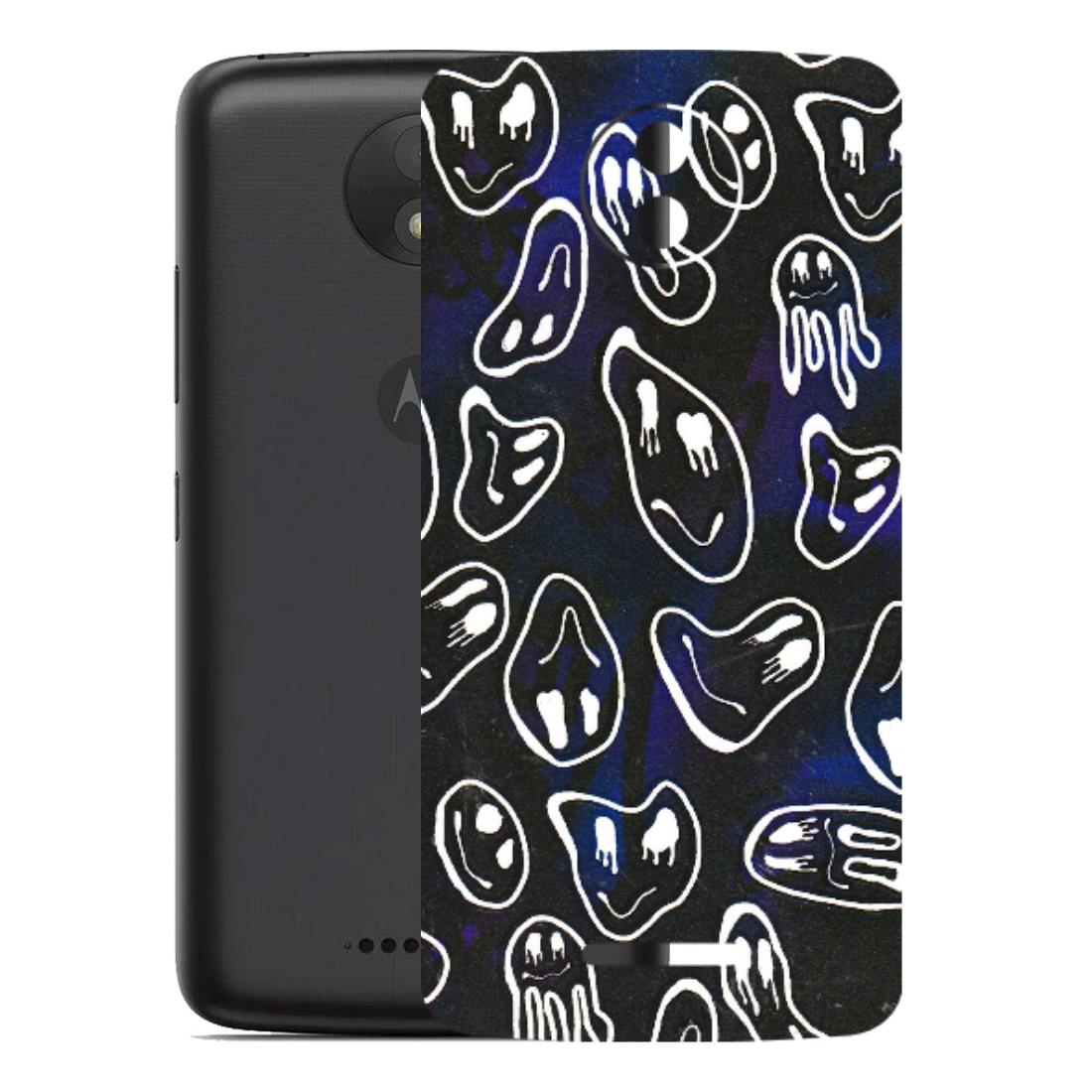 Motorola Phone Skins (All Models) - Distorted Smileys - 3D Embossed Finish (L-92) Motorola Moto C Plus