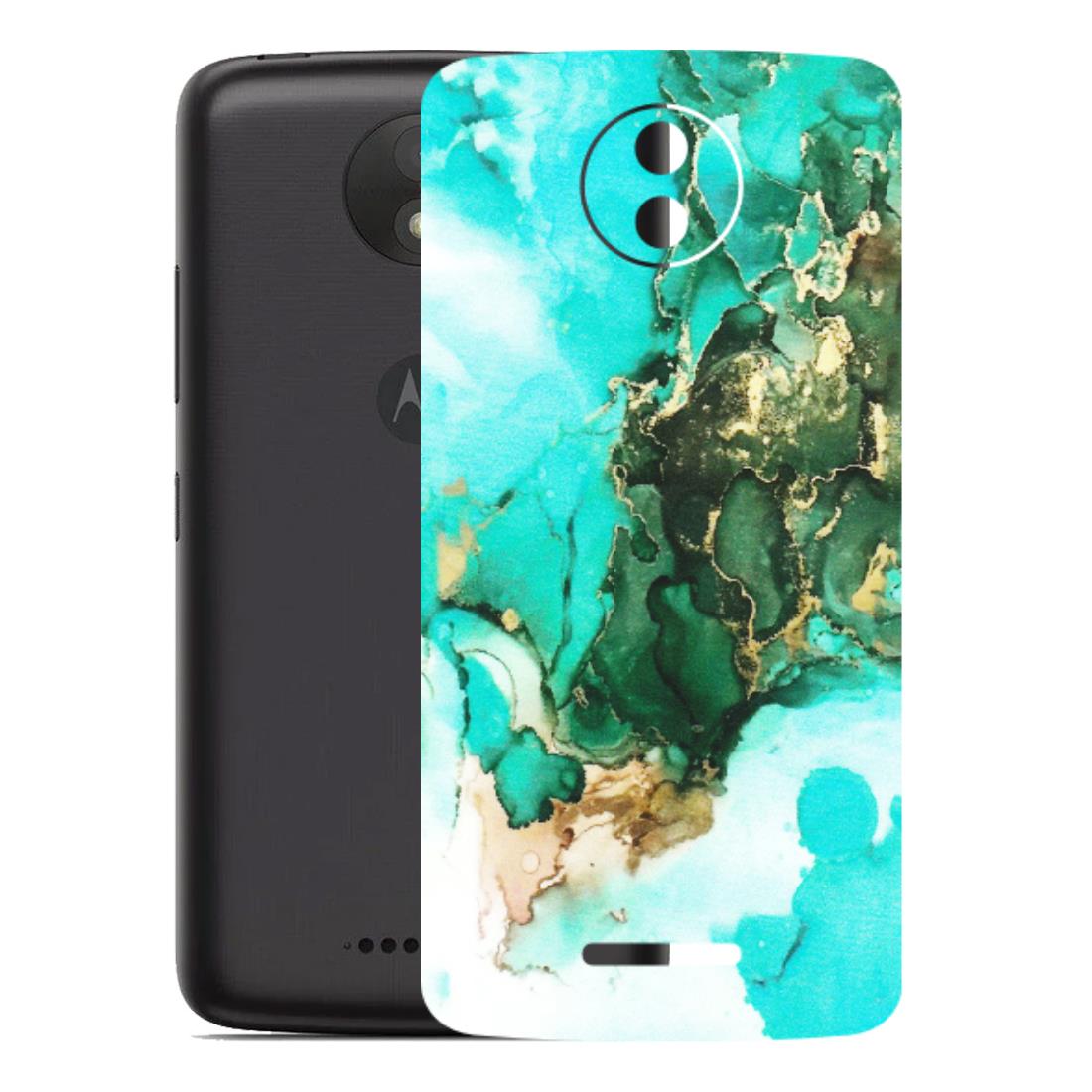 Motorola Phone Skins (All Models) - The Blue Gold Marble - Matte Finish (M-124) Motorola Moto C Plus