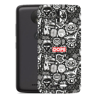 Motorola Phone Skins (All Models) - Dope Stay Classy Black Doodles - Matte Finish (M-126) Motorola Moto C Plus