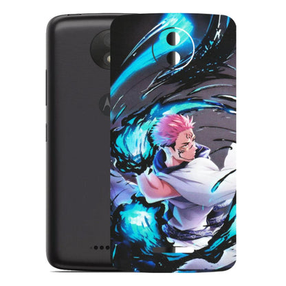 Motorola Phone Skins (All Models) - New Jujutsu Kaisen Grey Blue Anime - Matte Finish (M-127) Motorola Moto C Plus