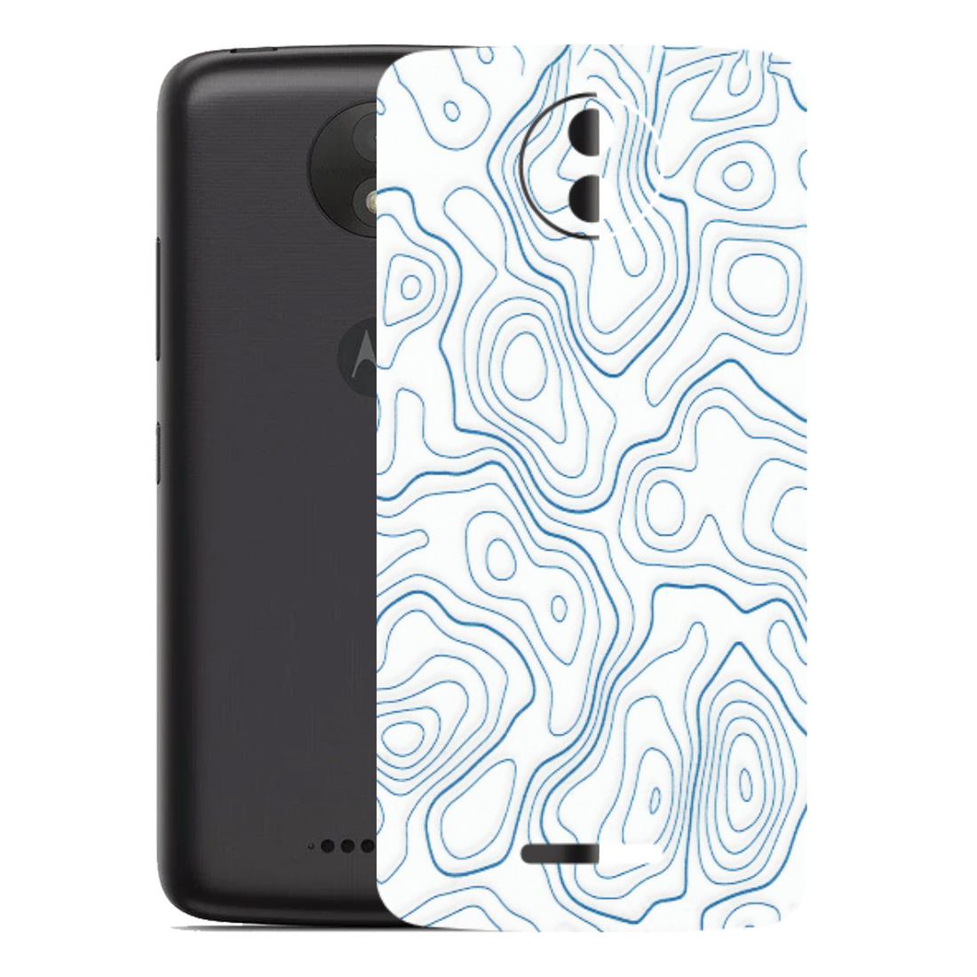 Motorola Phone Skins (All Models) - Blue And White Swirls - Matte Finish (M-139) Motorola Moto C Plus
