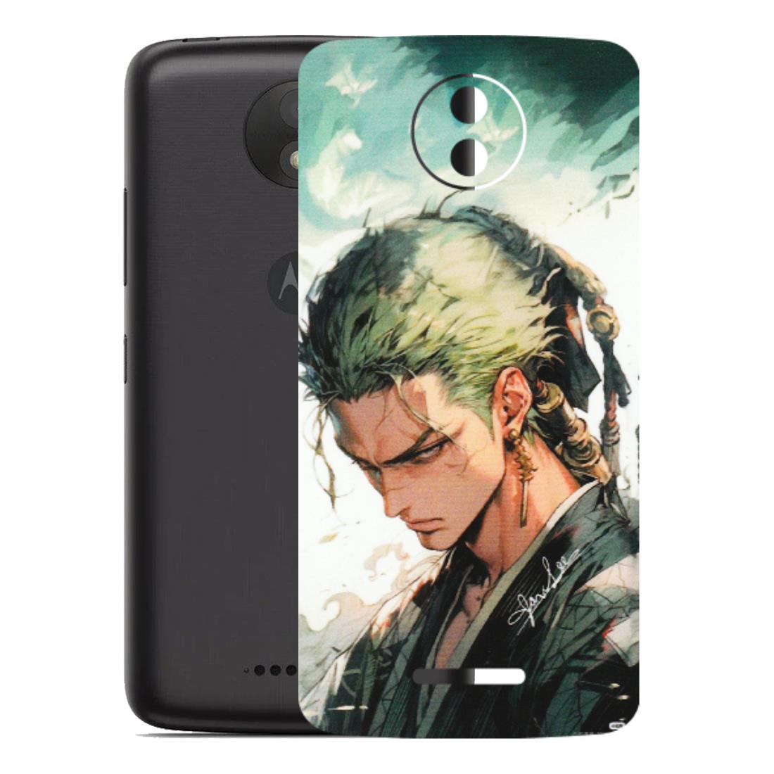 Motorola Phone Skins (All Models) - New Roronoa Zoro One Picece Anime - Matte Finish (M-140) Motorola Moto C Plus