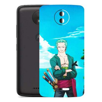 Motorola Phone Skins (All Models) - Cool Swordman Zoro Anime - Matte Finish (M-143) Motorola Moto C Plus