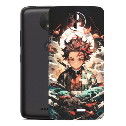 Motorola Phone Skins (All Models) - Tanjiro Demon Slayer Anime - Matte Finish (M-158) Motorola Moto C Plus