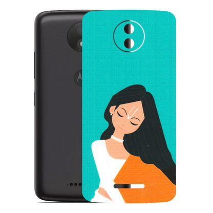 Motorola Phone Skins (All Models) - Radhe Radhe With Hindu Symbol - Matte Finish (M-164) Motorola Moto C Plus