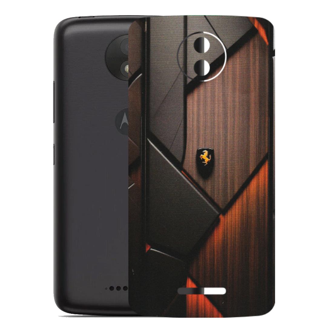 Motorola Phone Skins (All Models) - Lambo Beauty Wood Pattern Sober - Matte Finish (M-51) Motorola Moto C Plus