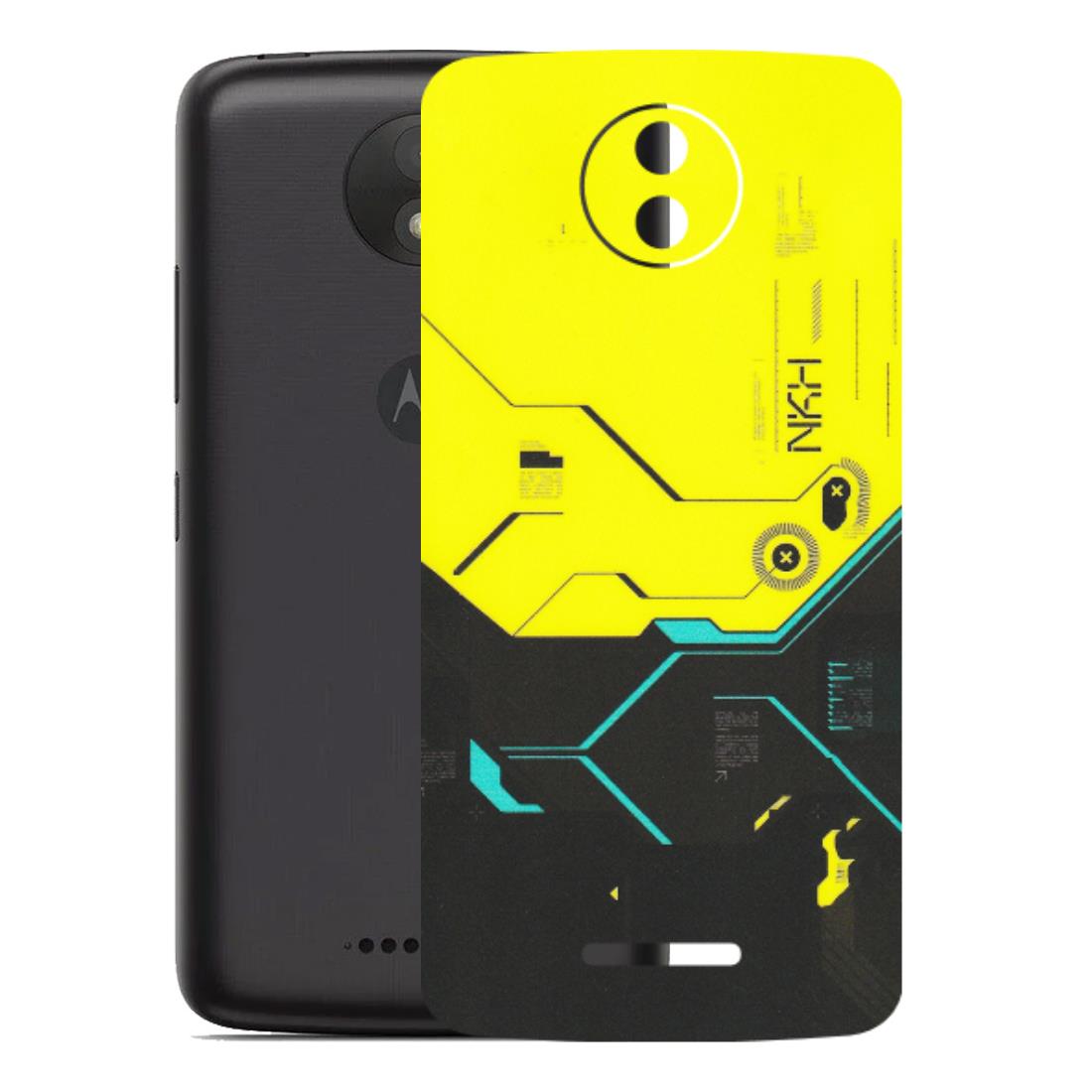 Motorola Phone Skins (All Models) - Black Yellow Technica - Matte Finish (M-53) Motorola Moto C Plus
