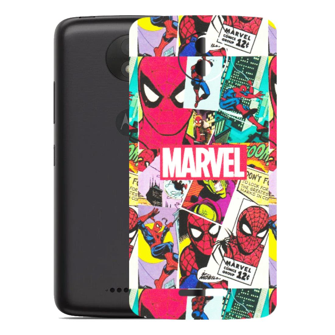 Motorola Phone Skins (All Models) - Marvel Comic Spiderman Grafitti - Matte Finish (M-72) Motorola Moto C Plus