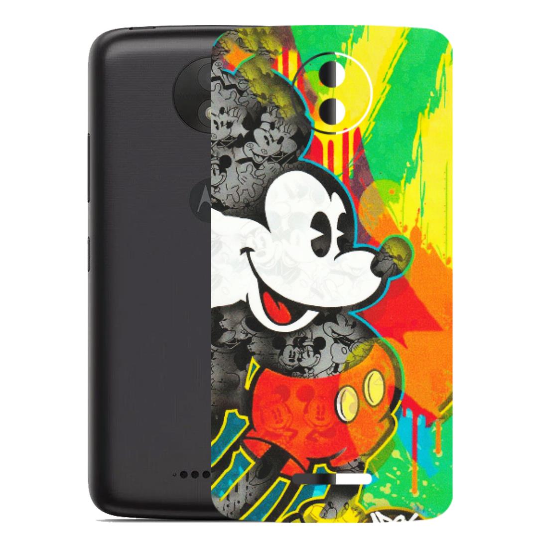 Motorola Phone Skins (All Models) - Multiple Mickey With Colourful Texture - Matte Finish (M-84) Motorola Moto C Plus