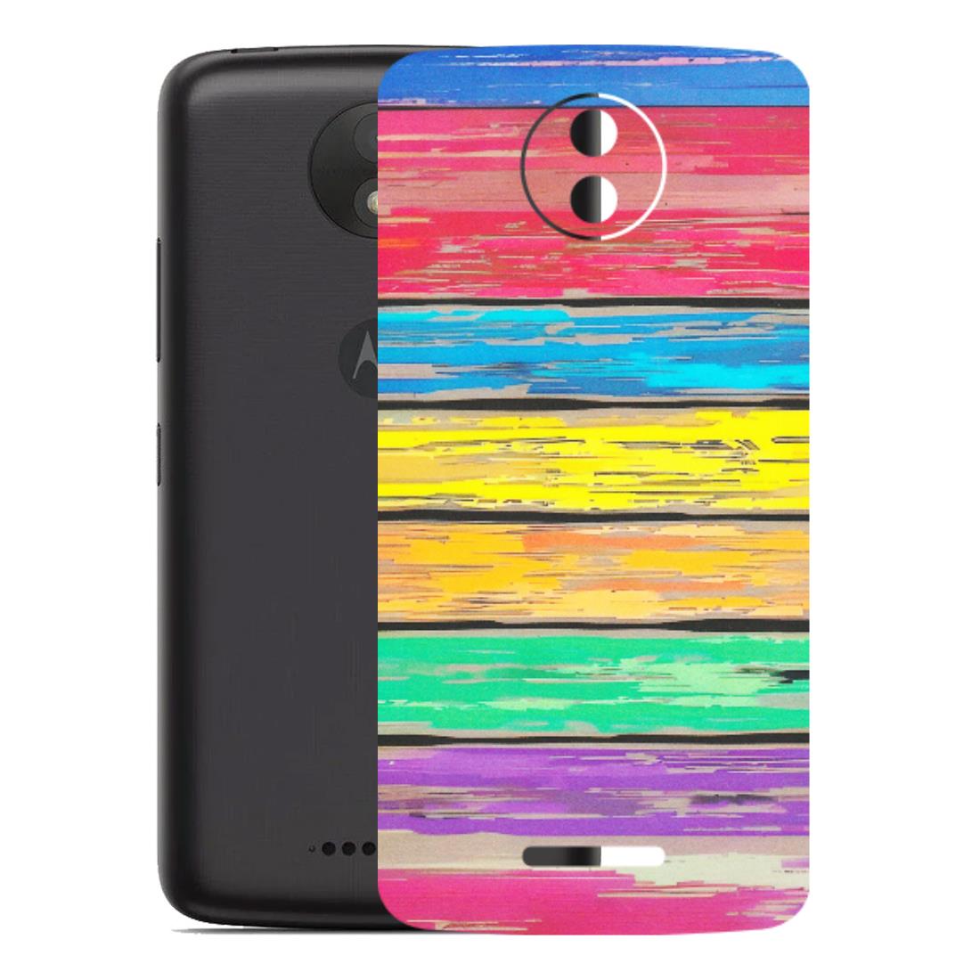 Motorola Phone Skins (All Models) - Multi Colour Wooden Wall - Matte Finish (M-96) Motorola Moto C Plus