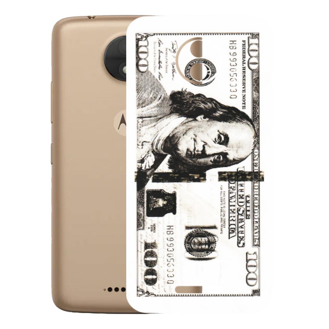 Motorola Phone Skins (All Models) - 100 Dollar Currency - Transparent Finish (T-01) Motorola Moto C
