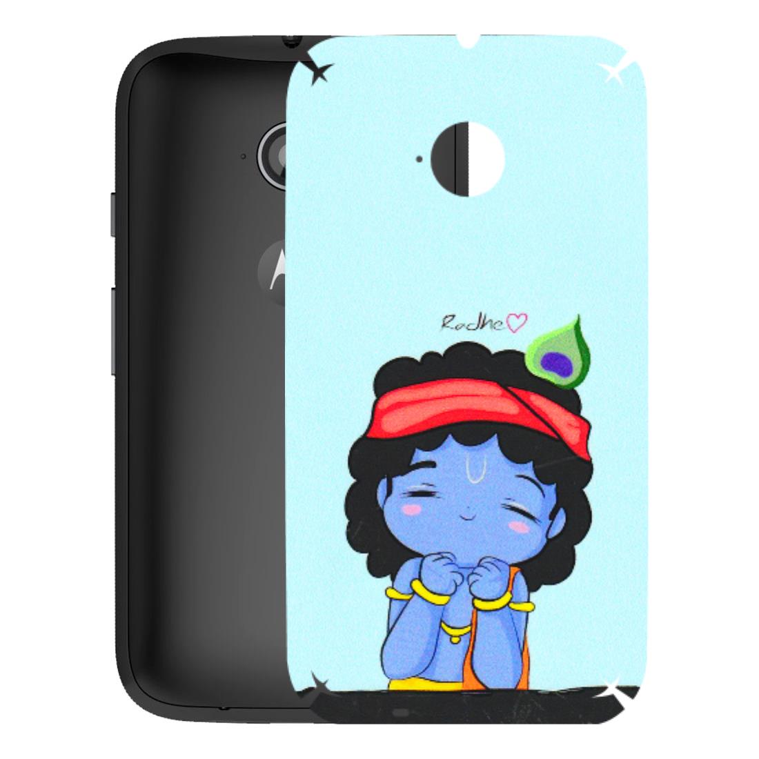 Motorola Phone Skins (All Models) - Radhe Radhe Cute Toon - 3D Embossed Finish (L-05) Motorola Moto E2