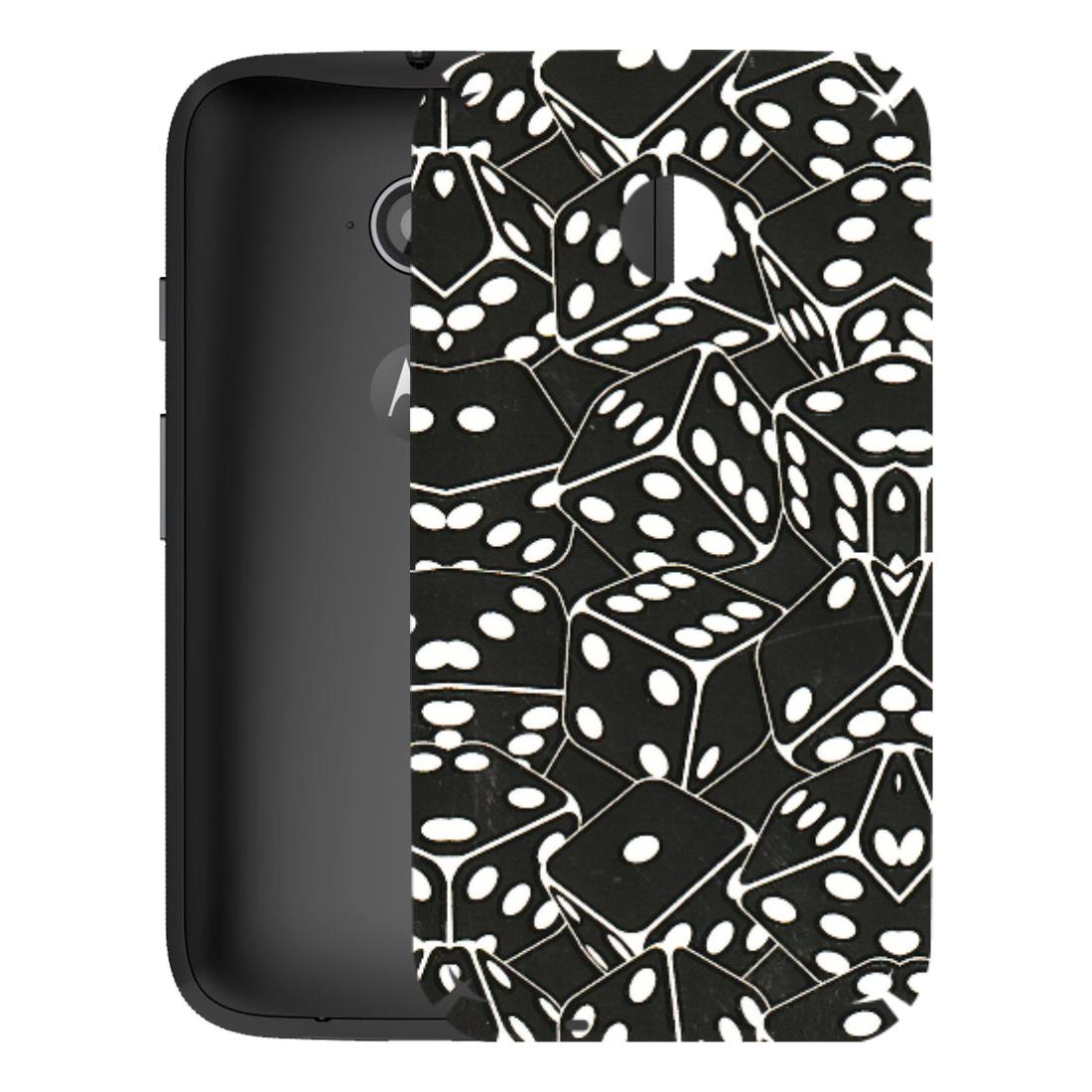 Motorola Phone Skins (All Models) - Big Black Dices - 3D Embossed Finish (L-106) Motorola Moto E2