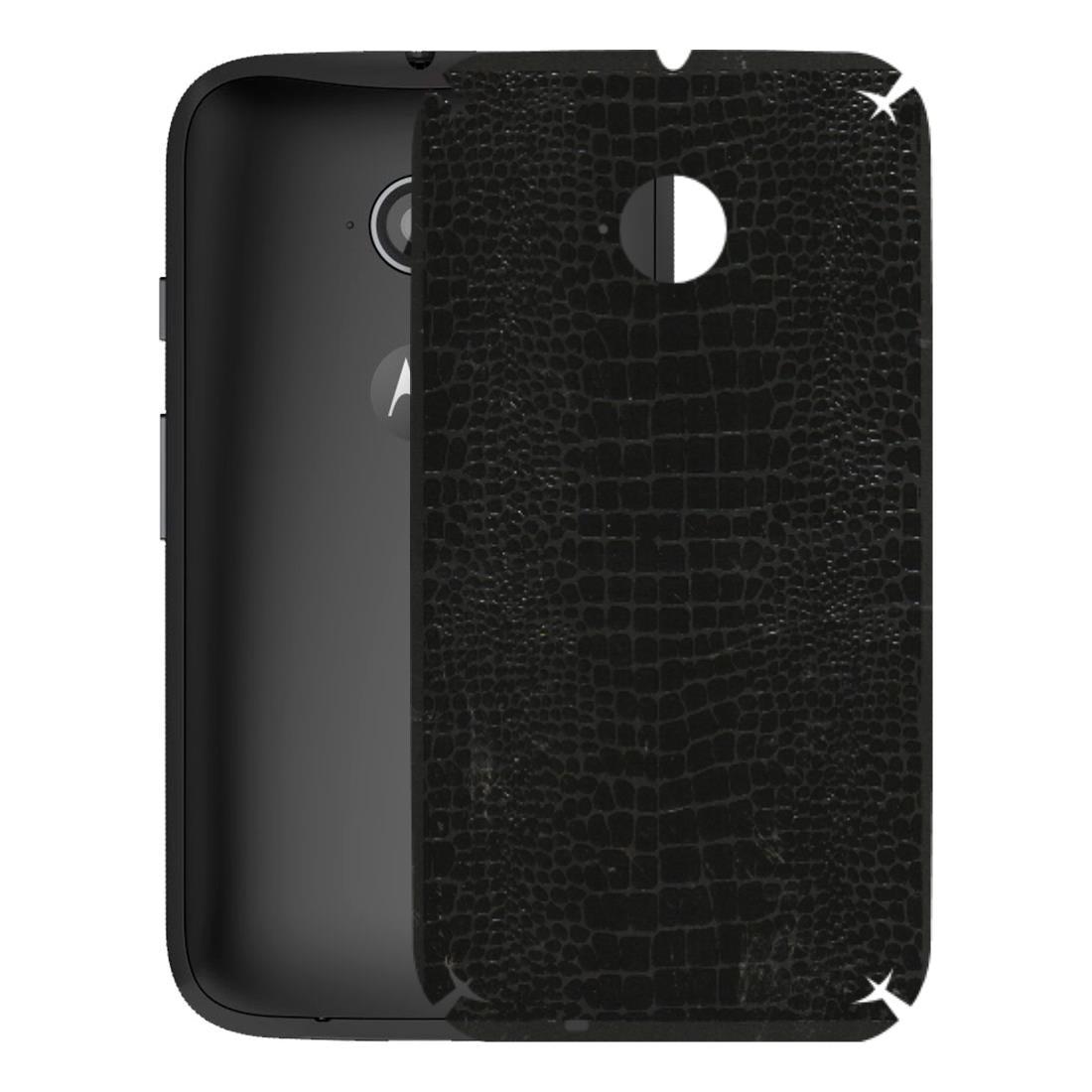 Motorola Phone Skins (All Models) - Snake Leather Black - 3D Embossed Finish (L-107) Motorola Moto E2