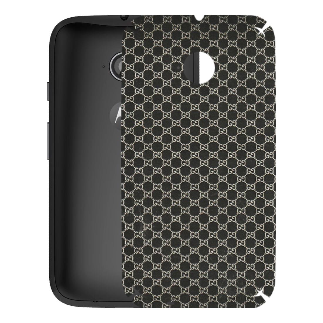 Motorola Phone Skins (All Models) - Black G Print - 3D Embossed Finish (L-109) Motorola Moto E2