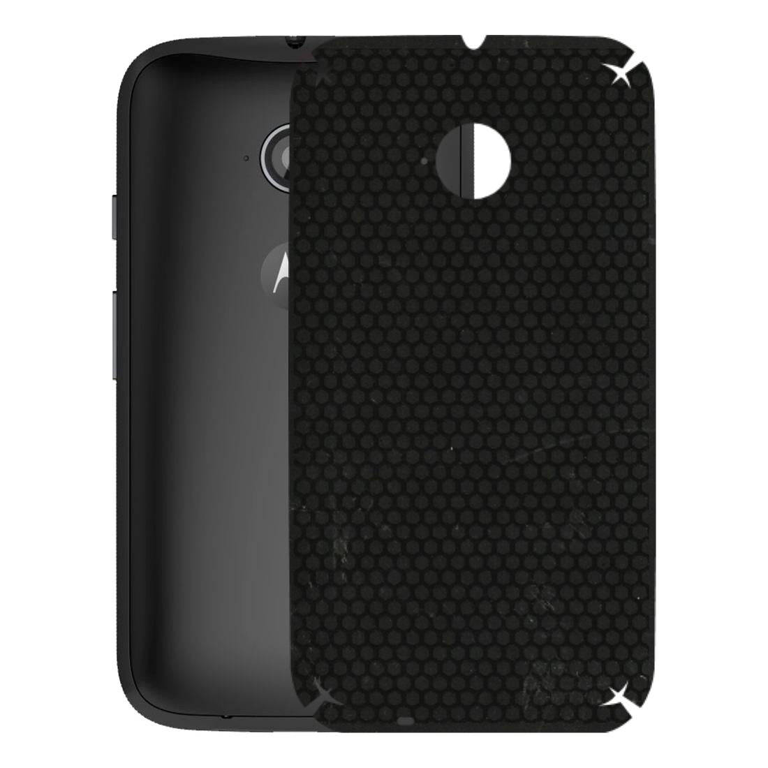 Motorola Phone Skins (All Models) - Black honeycomb - 3D Embossed Finish (L-114) Motorola Moto E2