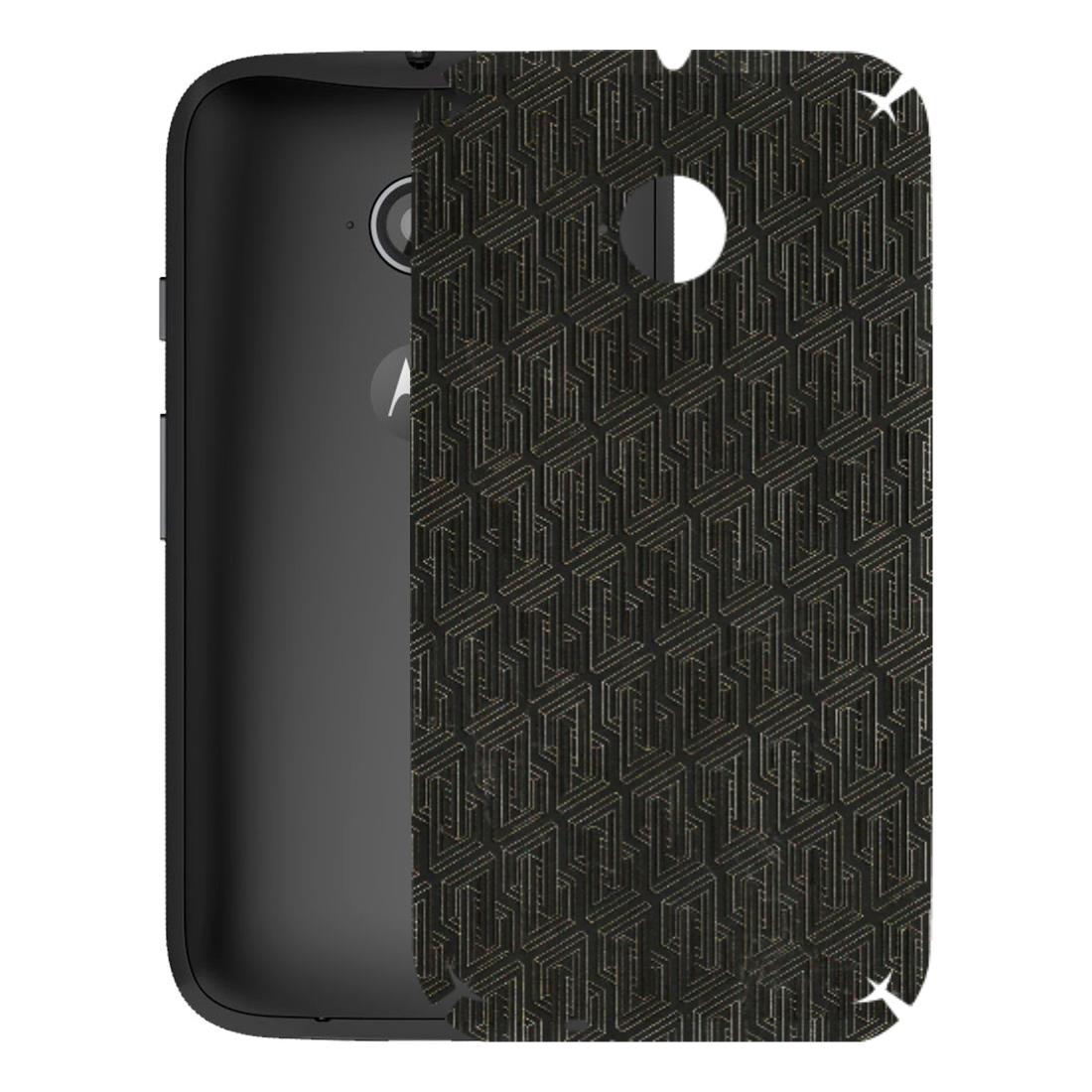 Motorola Phone Skins (All Models) - Black Abstract Pattern - 3D Embossed Finish (L-117) Motorola Moto E2
