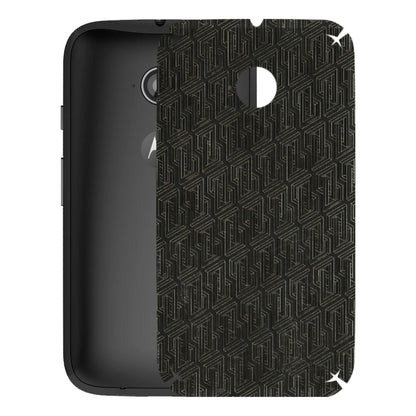 Motorola Phone Skins (All Models) - Black Abstract Pattern - 3D Embossed Finish (L-117) Motorola Moto E2