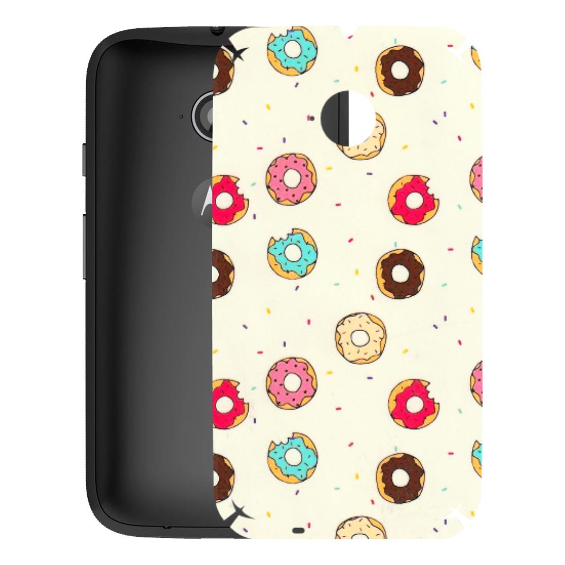 Motorola Phone Skins (All Models) - Mini Donuts Doodle Art - 3D Embossed Finish (L-122) Motorola Moto E2