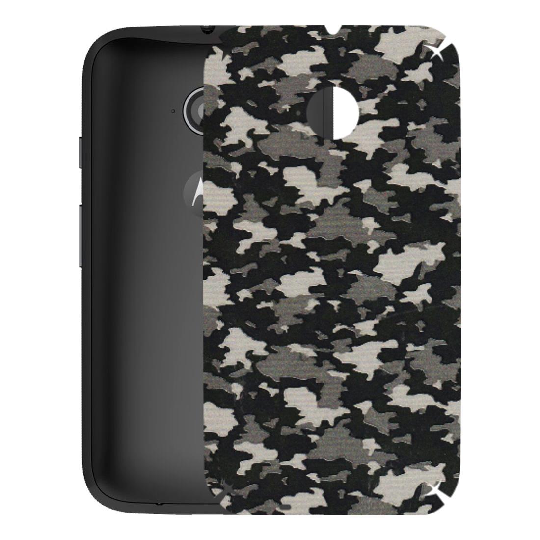 Motorola Phone Skins (All Models) - Black/Grey Camoflaunge - 3D Embossed Finish (L-142) Motorola Moto E2